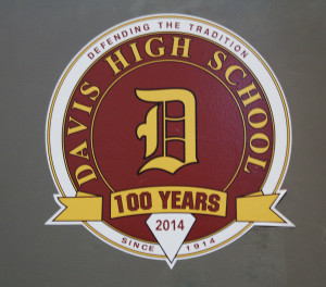 100th year graduating class stickers found all around the school.