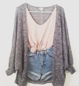 Loose fitting tops with old fashioned shorts is both comfortable and fashionable.