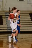 Ashley Hale dribbles down the court.