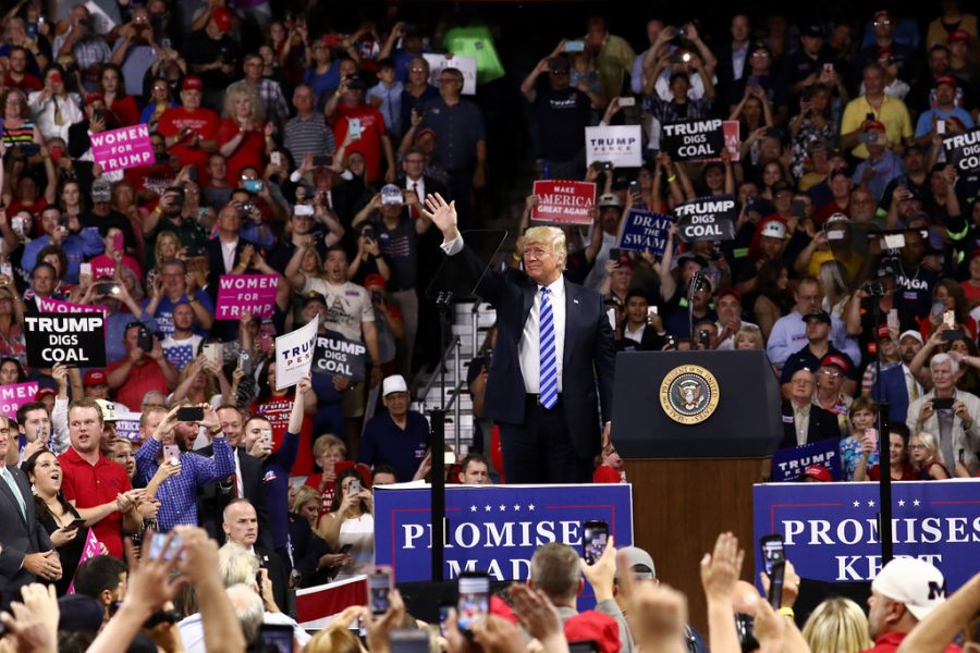 Former President Donald Trump at a rally in Charleston, West Virginia