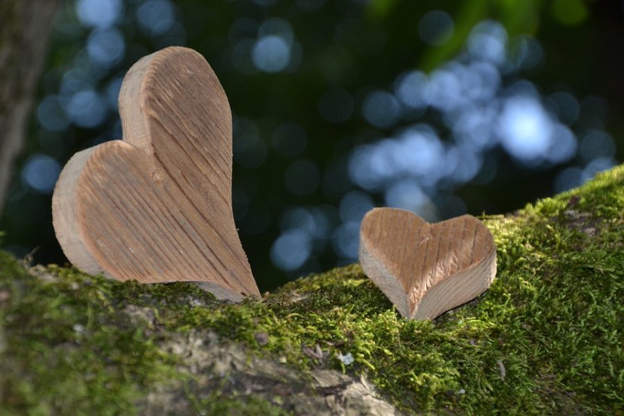 Love Welcome Wood Wood Heart Gratitude Heart